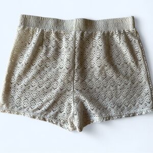 Angel Beach White Lace shorts swimsuit coverup